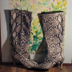 Linia Paolo knee high  snake print boots